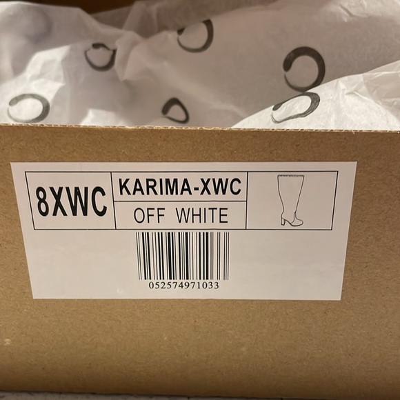 Wide Calf Off White Knee High Boots - Picture 6 of 6